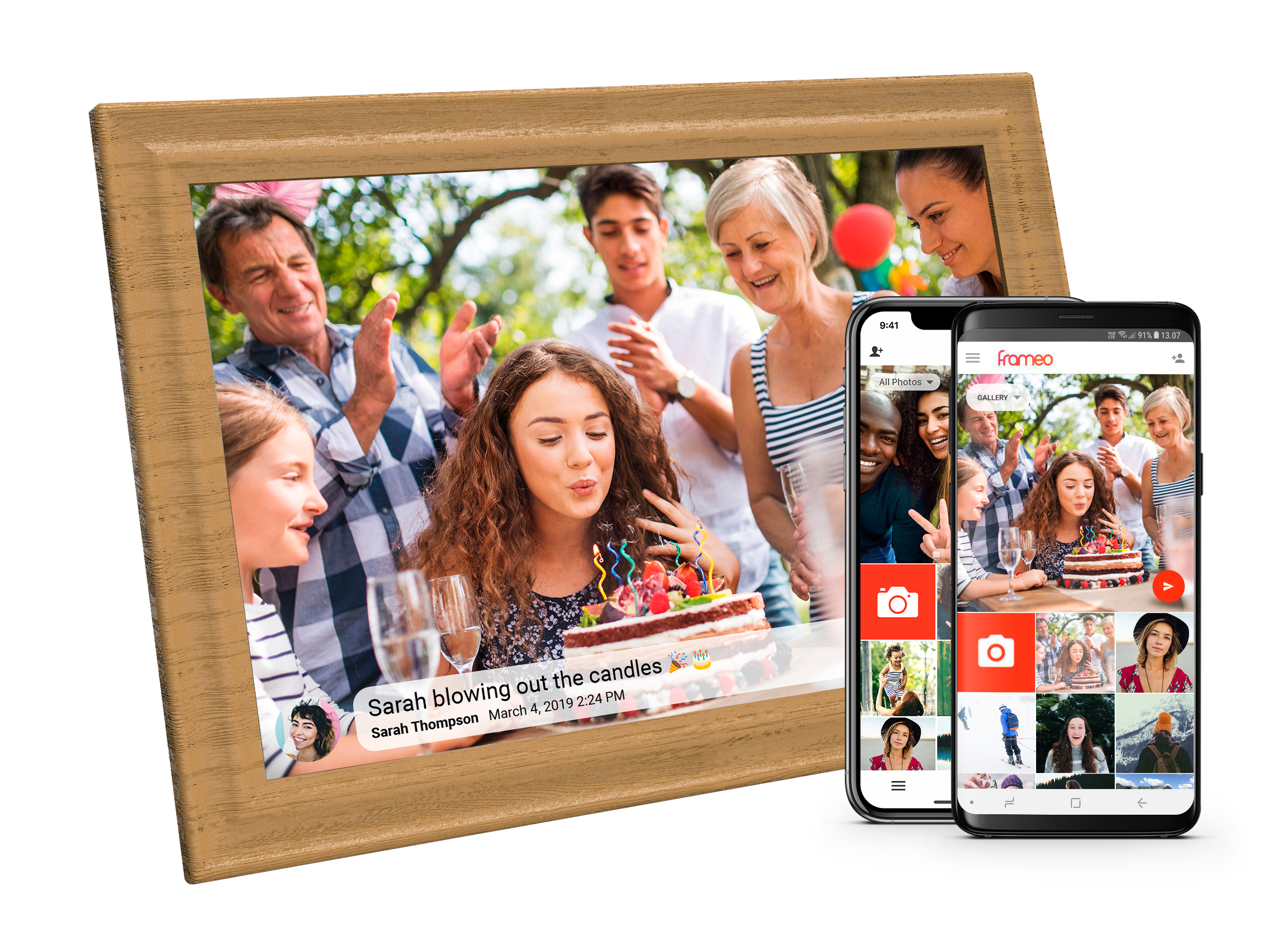 OmeOn Digital Photo Frame - BN